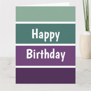Tarjeta Rayas Verdes Y Moradas
