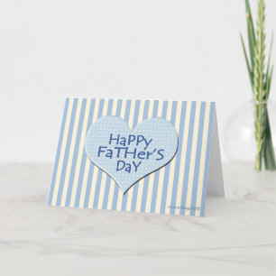 Tarjeta Rayas y Polka Día del Padre del Corazón del Punto