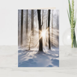 Tarjeta Rayo de simpatía en el bosque invernal