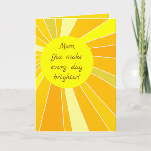 Tarjeta Rayos editables del Día de la Madre Sunshine