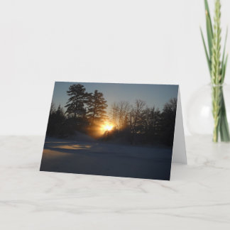 Tarjeta Rayos ligeros de la salida del sol de enero