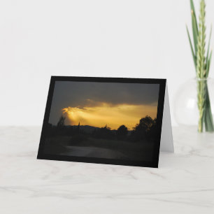Tarjeta Rayos Solares Celestiales en Paisaje del Cielo