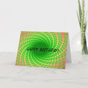 Tarjeta Rayos Verdes, Arte Digital de Cumpleaños Abstracto
