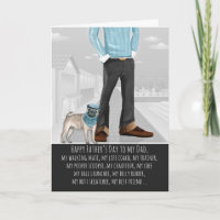Raza de perro de pug del día del padre de perro