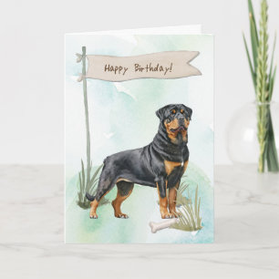 Tarjeta Raza de perro de Rottweiler al aire libre bajo Rót