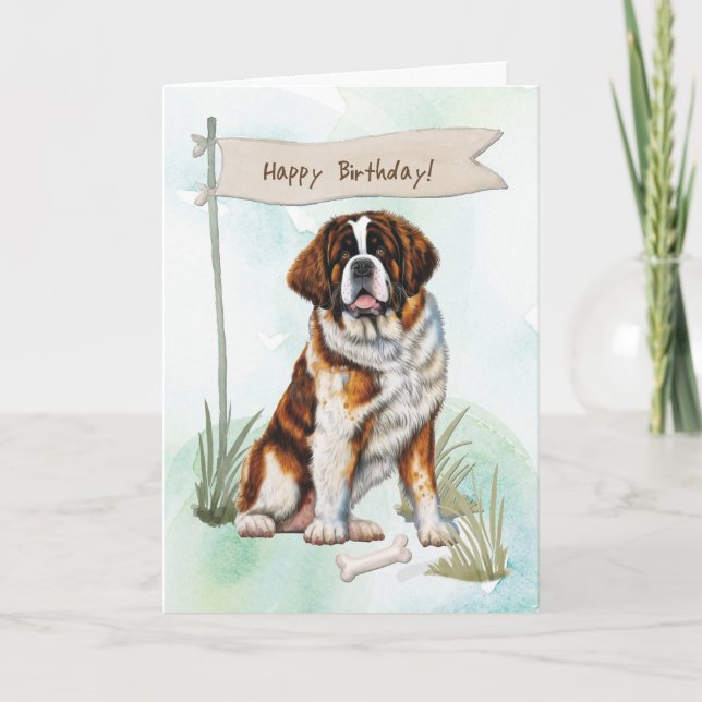Tarjeta Raza de perro de San Bernardo bajo Rótulo de cumpl (Anverso)