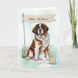 Tarjeta Raza de perro de San Bernardo bajo Rótulo de cumpl