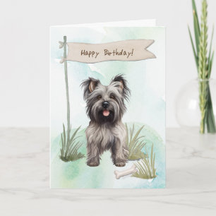 Tarjeta Raza de perro de Skye Terrier bajo Rótulo de cumpl