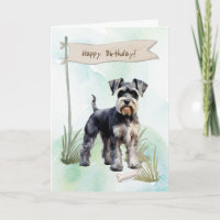 Raza De Perro Schnauzer Al Aire Libre Bajo Rótulo 