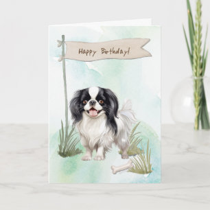 Tarjeta Raza japonesa de cerdo bajo Rótulo de cumpleaños