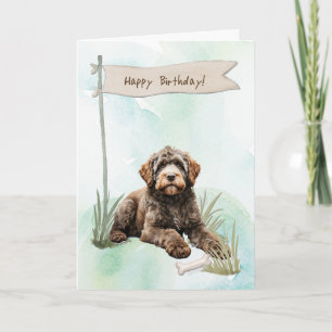 Tarjeta Raza portuguesa de perro de agua bajo Rótulo de cu