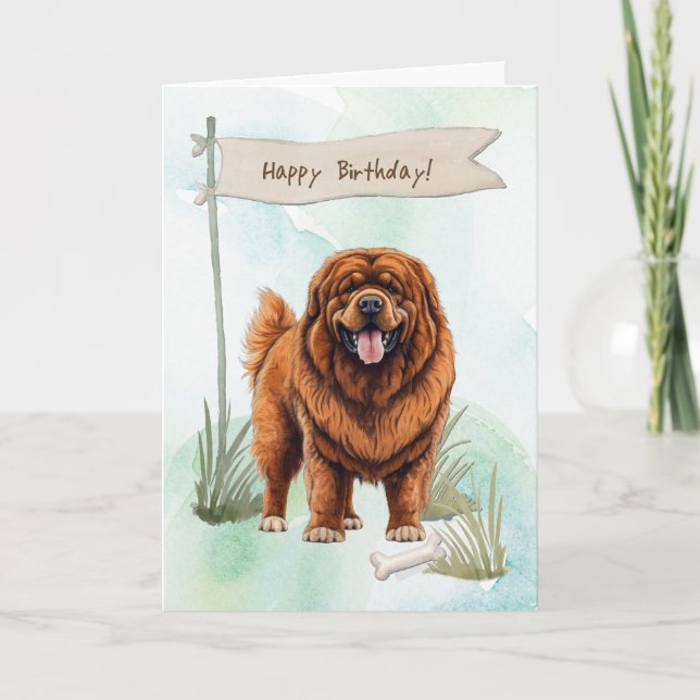 Tarjeta Raza tibetana de perro mastiff bajo Rótulo de cump (Anverso)