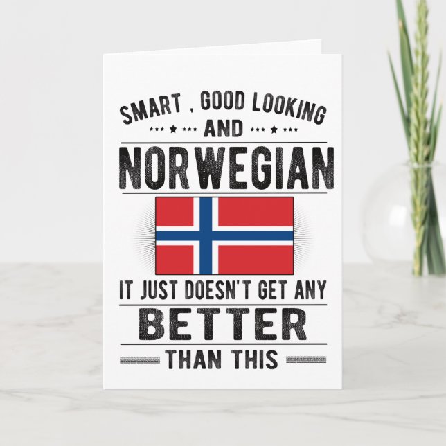 Tarjeta Razas noruegas de la bandera noruega declaradas Pa (Anverso)