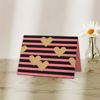 Tarjeta Razas rosadas y negras Valentine