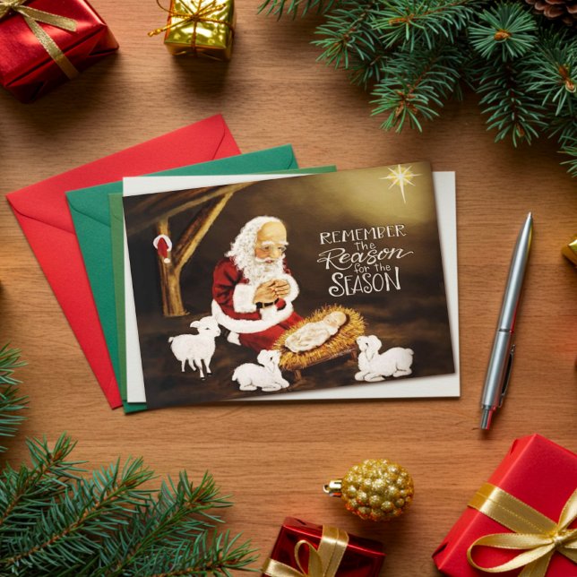 Tarjeta Razón para el Santa de la temporada con Jesús (Subido por el creador)
