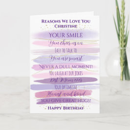 Tarjeta Razones de cumpleaños por las que te queremos acua