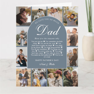 Tarjeta Razones por las que te amamos Papá Collage de foto