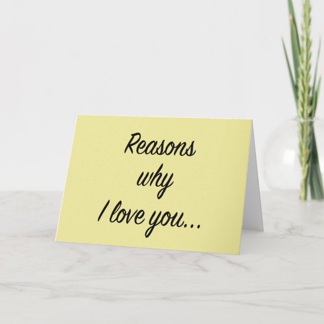 Tarjeta Razones por las que te amo (Anverso)