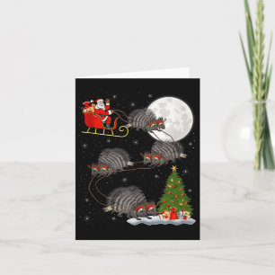 Tarjeta Rcune Santa Trineo Volador Divertido Mágico Navida