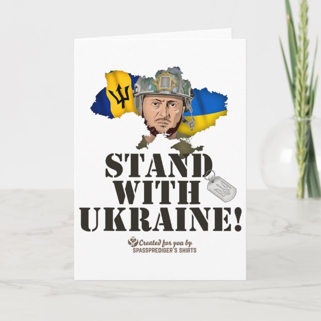 Tarjeta Rdos Apoya a Ucrania Bandera de Zelensky Rdos  (Anverso)