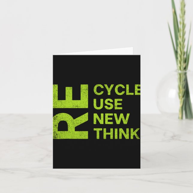 Tarjeta Re Cycle Use New Think Earthday Save The Enviormen (Anverso)