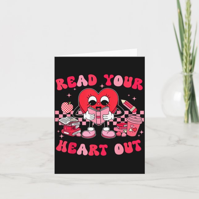 Tarjeta Read Your Heart Out Valentines Day Teachers Book L (Anverso)