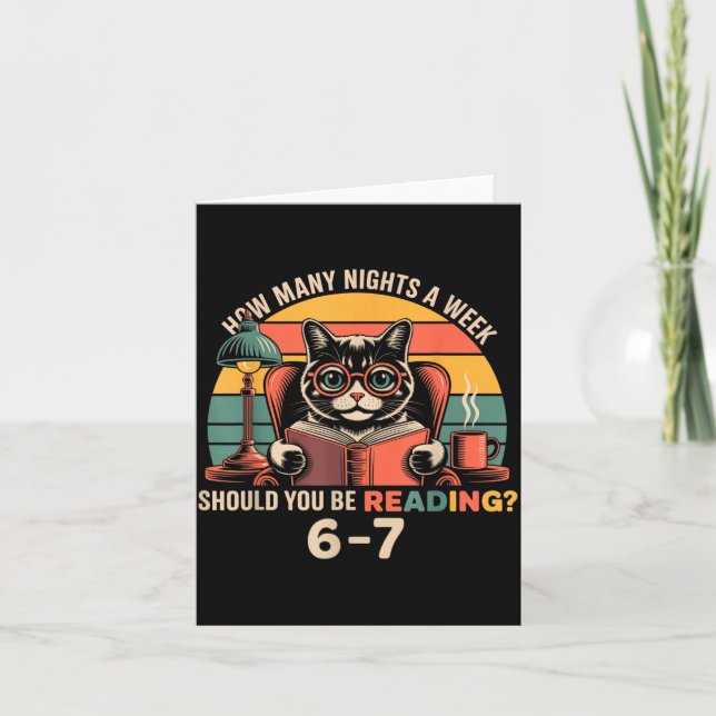 Tarjeta Reading 67 Meme Englieacher In Funny 67 Retro Cat  (Anverso)