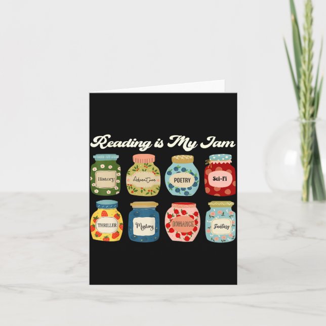 Tarjeta Reading Is My Jam Book Lover Teacher Student Liter (Anverso)