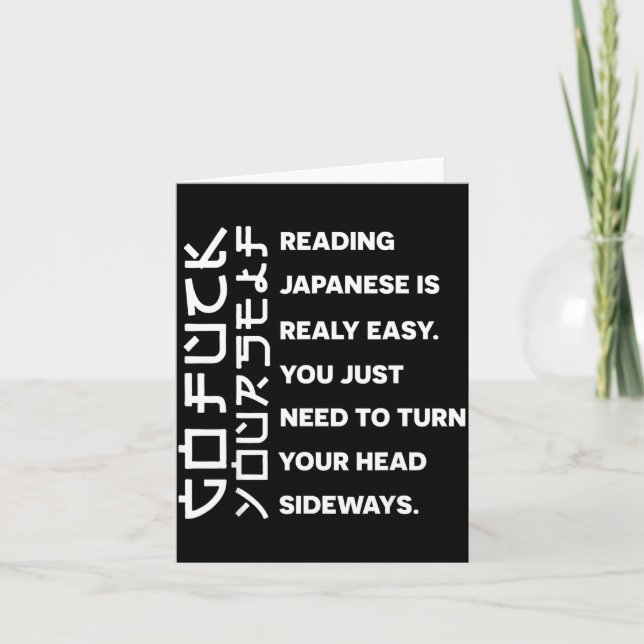 Tarjeta Reading Japanese Is Really Easy Shirt Student Quot (Anverso)