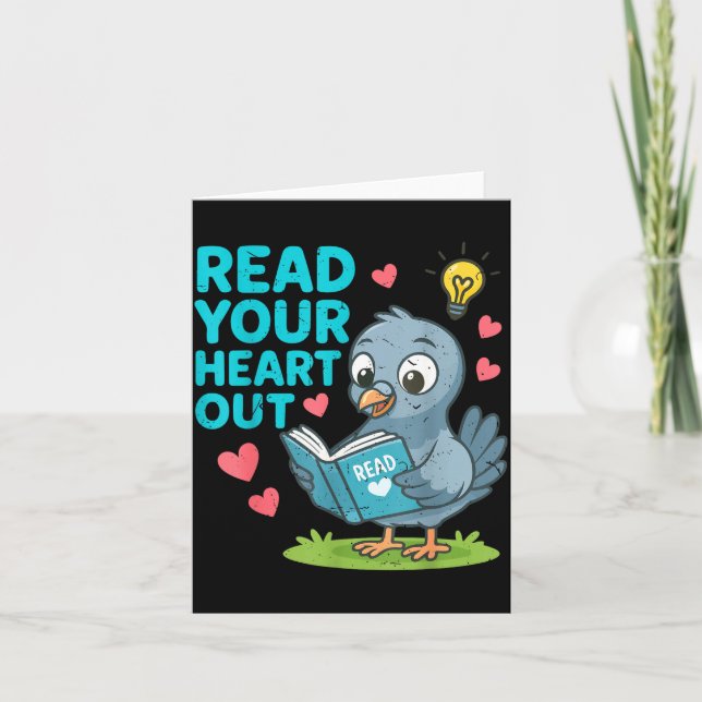 Tarjeta Reading Teacher Valentine Day Read Your Heart Out  (Anverso)