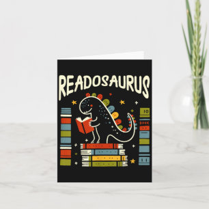 Tarjeta Readosaurus Funny Dinosaur Book Reading Lover Homb