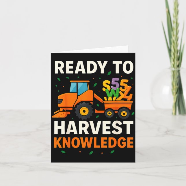 Tarjeta Ready To Harvest Knowledge Tractor Farmer Teacher  (Anverso)