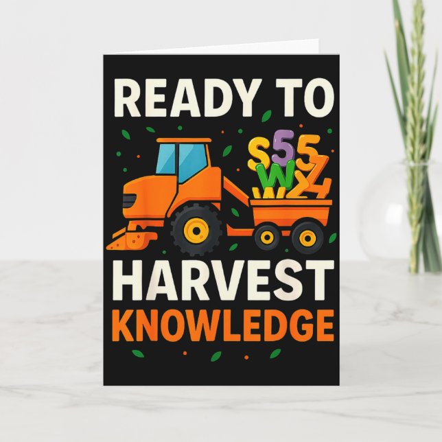 Tarjeta Ready To Harvest Knowledge Tractor Farmer Teacher  (Anverso)