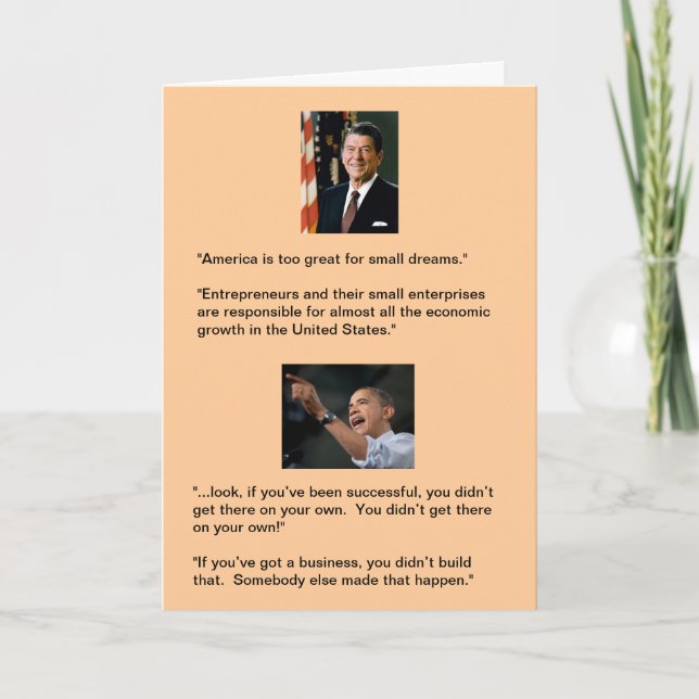 Tarjeta Reagan contra Obama (Anverso)