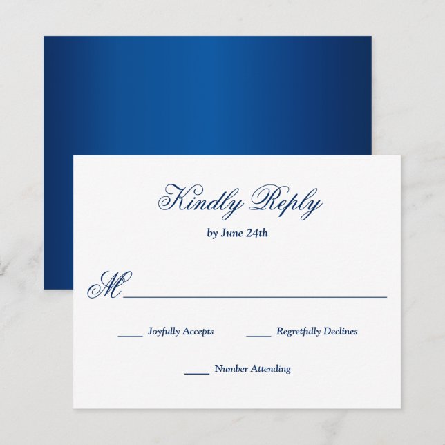 Tarjeta Real Azul RSVP (Anverso / Reverso)