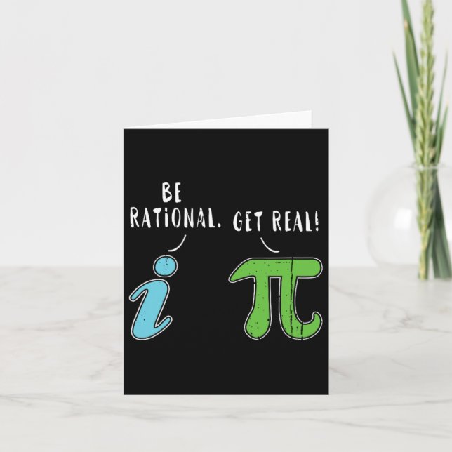 Tarjeta Real Be Rational Funny Math Meme Math Nerd Pi Day (Anverso)