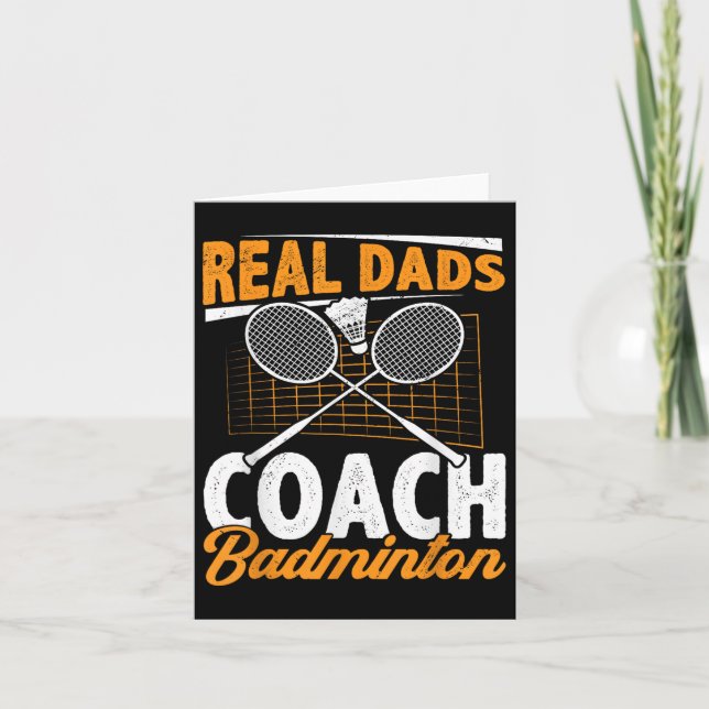 Tarjeta Real Dads Coach Badminton Badminton Player Shuttle (Anverso)