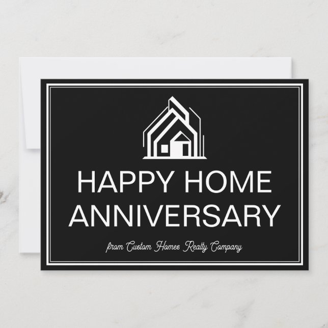 Tarjeta Real Estate Business Marketing Custom Black White (Anverso)