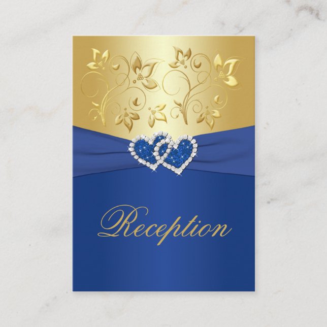Tarjeta Real Floral Azul y Oro (Anverso)