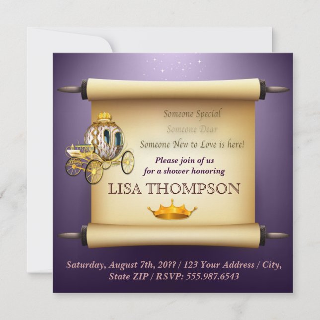 Tarjeta real Princesa Real CHICA Baby Shower (Anverso)