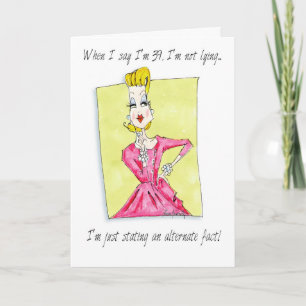 Tarjeta Realidad alternativa, carta de humor de hechos alt