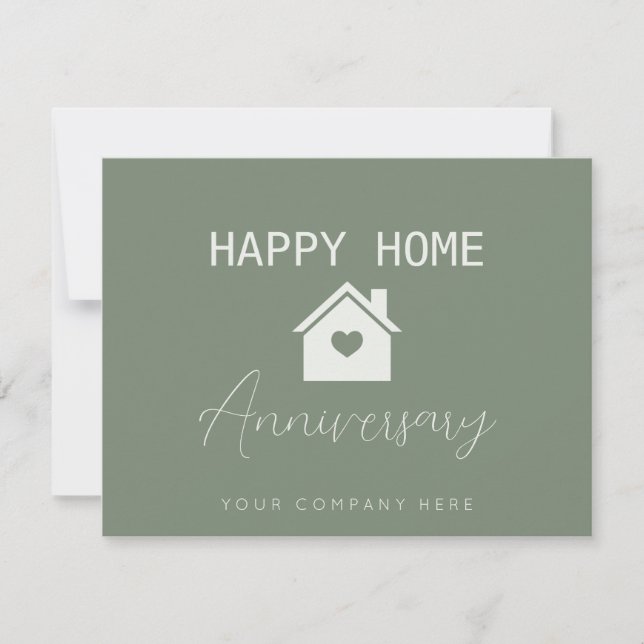 Tarjeta Realidad de aniversario de Green Happy Home (Anverso)