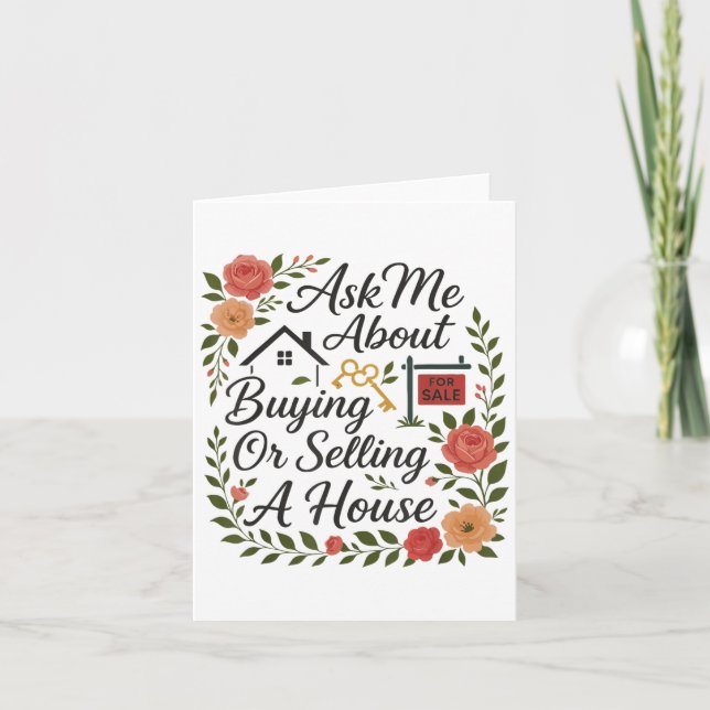 Tarjeta Realtor Ask Me About Buying Or Selling A House  (Anverso)