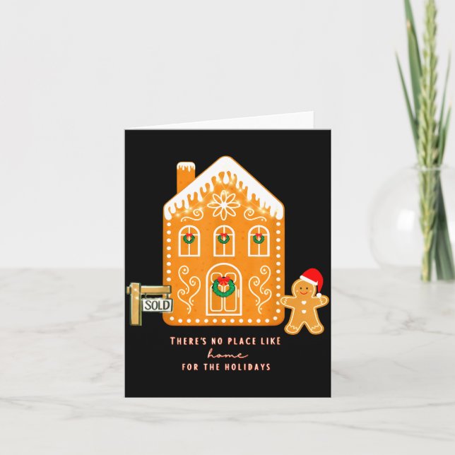 Tarjeta Realtor Christmas Funny Realtor Holiday Gingerbrea (Anverso)