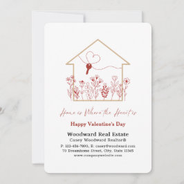 Tarjeta Realtor Feliz Día de San Valentín | El hogar es el