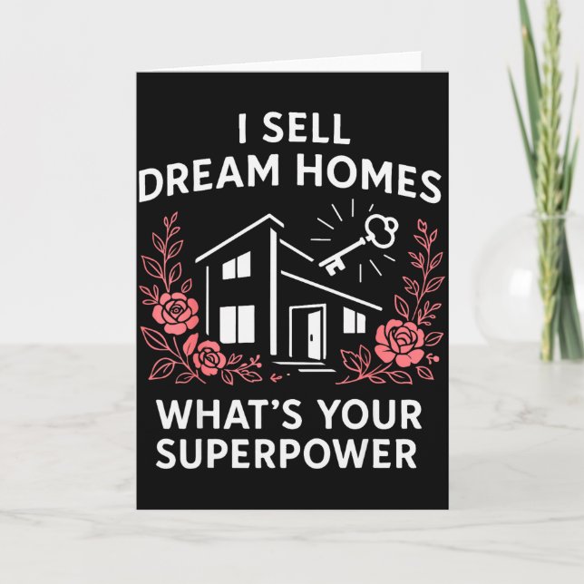 Tarjeta Realtor I Sell Dream Homes What's Your Superwer  (Anverso)
