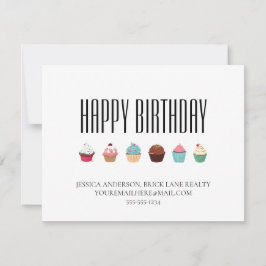 Tarjeta Realty Business Cupakes Happy Birday