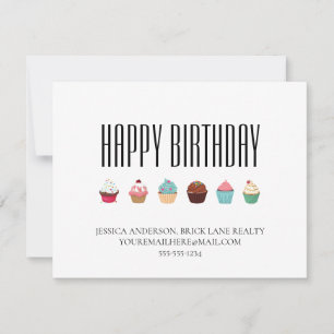 Tarjeta Realty Business Cupakes Happy Birday