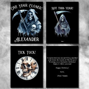 Tarjeta Reaper divertido y espeluznante para el cumpleaños