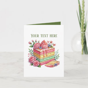 Tarjeta Rebanada de pastel linda personalizable proveedore